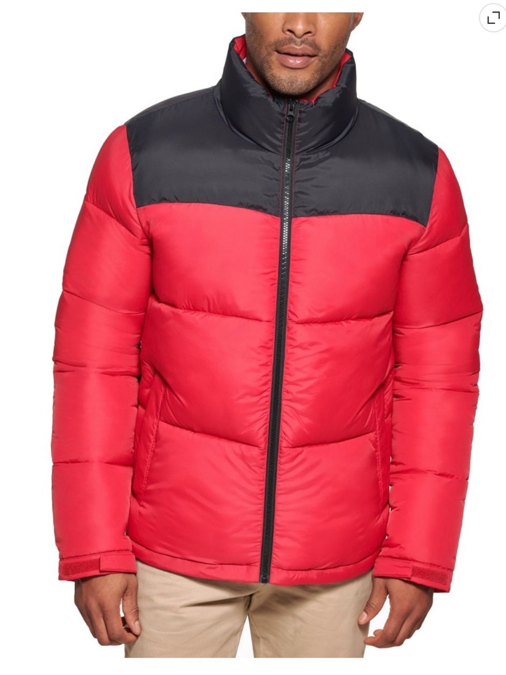 Club Room Red and Black Quilted Puffer Jacket
